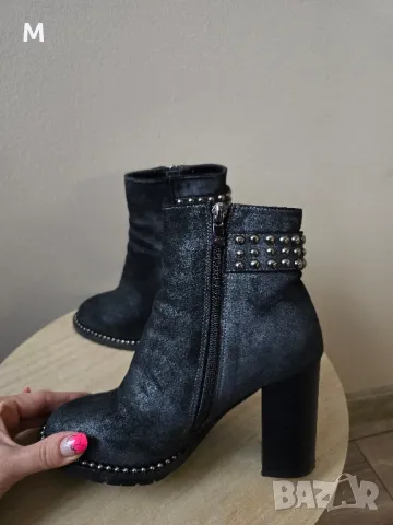 Уникални боти на GiAnni на ток от естествен материал с капси , снимка 4 - Дамски боти - 49269718