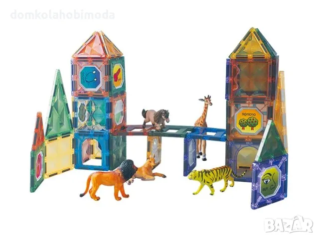 Магнитен конструктор, 77 части , С мотив животни, снимка 2 - Игри и пъзели - 47640205