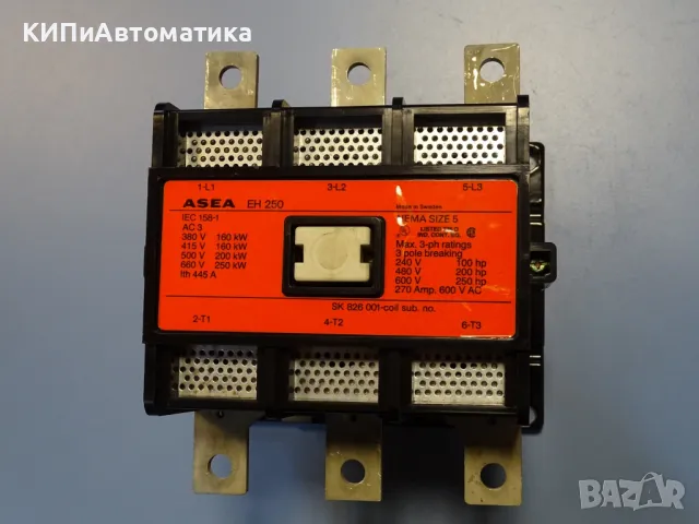 контактор ASEA EH250 contactor 270A 600VAC coil 220V/50Hz, снимка 2 - Резервни части за машини - 48545809