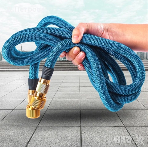 Разтегателен маркуч 30м + пистолет |Месингови накрайници, снимка 6 - Напояване - 54021142