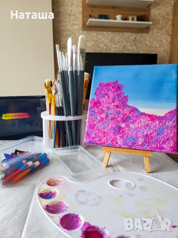 Картина на платно 20х20 с акрил, снимка 2 - Картини - 52217571