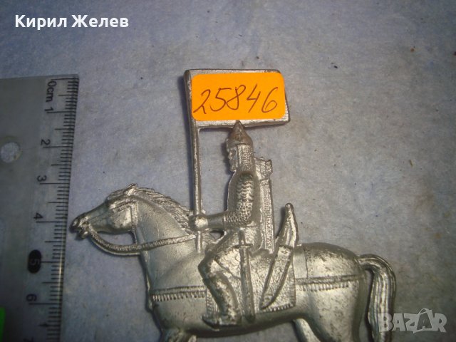 СТАРА ФИГУРКА ОЛОВЕН ВОЙНИК КОННИК РИЦАР ЗНАМЕНОСЕЦ ВОИН за КОЛЕКЦИЯ ДЕКОРАЦИЯ 25846, снимка 8 - Колекции - 38151947