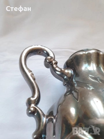 Посребрен порцеланов чайник , снимка 8 - Антикварни и старинни предмети - 52190280