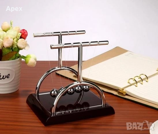 Люлка Махало на Нютон.Метални Топчета за Бюро.Вечен Двигател Перпетуум Мобиле Perpetuum Mobile.Подар, снимка 4 - Подаръци за рожден ден - 54169656