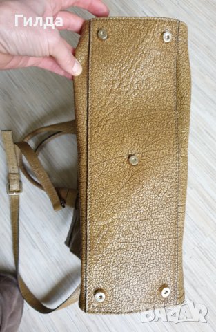 оригинална Coccinelle бежова кожена чанта налична, снимка 13 - Чанти - 35290188