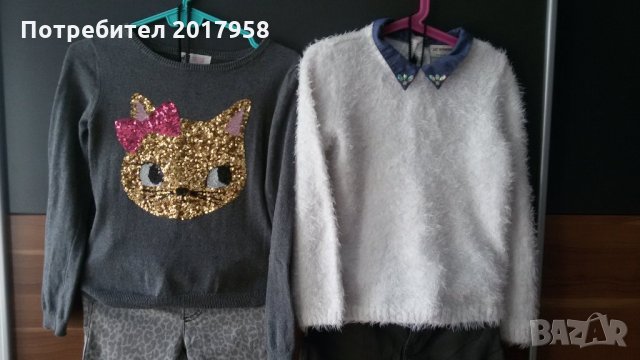 2 блузи и 2 чифта дънки 122 -128 см, снимка 2 - Детски Блузи и туники - 29768130