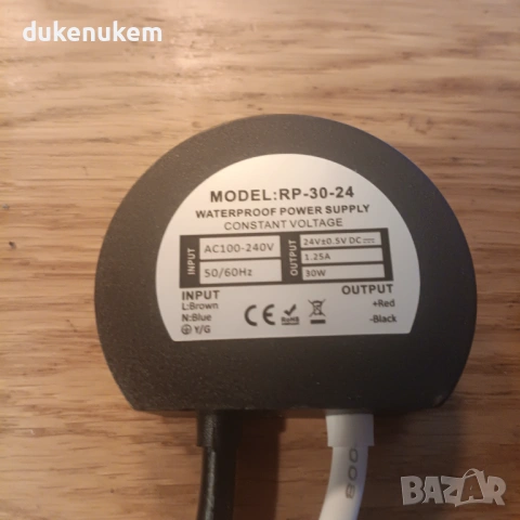 LED трансформатор 24V 30W IP67 – кръгъл, водоустойчив, за външна и вътрешна употреба, снимка 9 - Лед осветление - 53268242