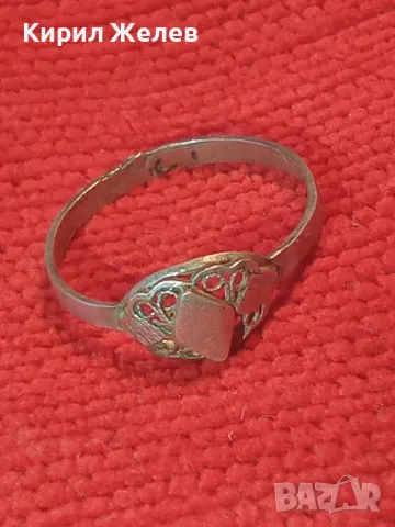 СТАРИНЕН СРЕБЪРЕН ПРЪСТЕН СРЕБРО 900 ПРОБА АЖУРНА РЪЧНА МАЙСТОРСКА РЯДКА ИЗРАБОТКА 44297, снимка 11 - Антикварни и старинни предмети - 46235204