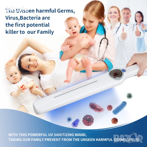 Почисти от вируси, бактерии, акари UV CleanLight Sanitizing WАND , снимка 4 - Други - 42915200
