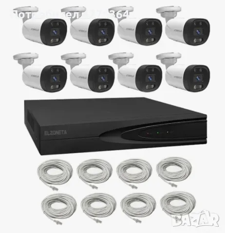 Система за видеонаблюдение 4K Ultra HD с 8 камери и 8-канален NVR с PoE и двупосочно аудио, снимка 1
