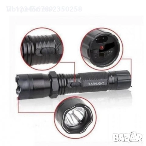 LED полицейски фенер с лазер и ЕЛЕКТРОШОК 288, снимка 3 - Газово оръжие - 51467242