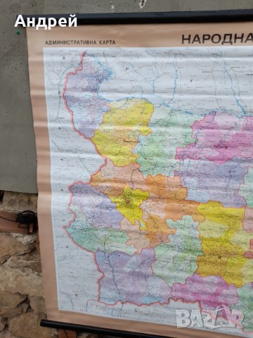 Стара учебна карта НРБ, снимка 2 - Други ценни предмети - 37993774