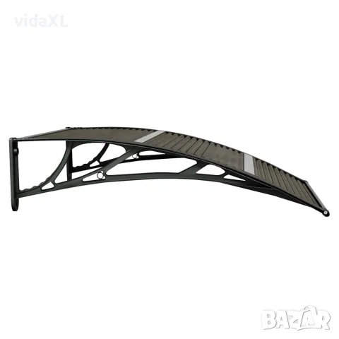 vidaXL Сенник за врата, черен, 100x75 см, поликарбонат, снимка 5 - Врати за баня - 56146252