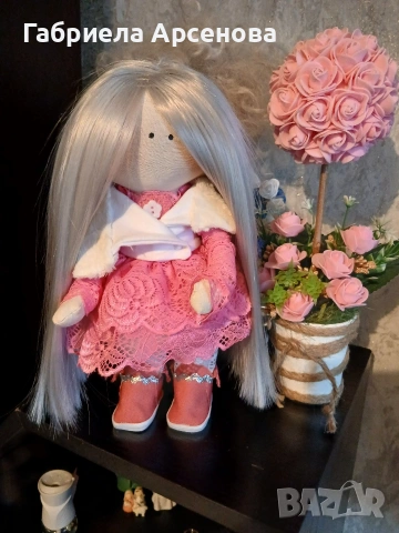 ръчно изработена кукла тип тилда, снимка 6 - Кукли - 53996180