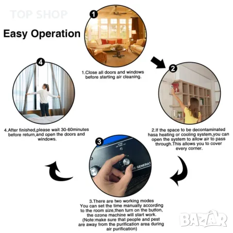 ALDIOUS 40 000 mg/h генератор на озон пречиствател на въздуха промишлен озонатор с 3 таймера, снимка 7 - Друго търговско оборудване - 48938577