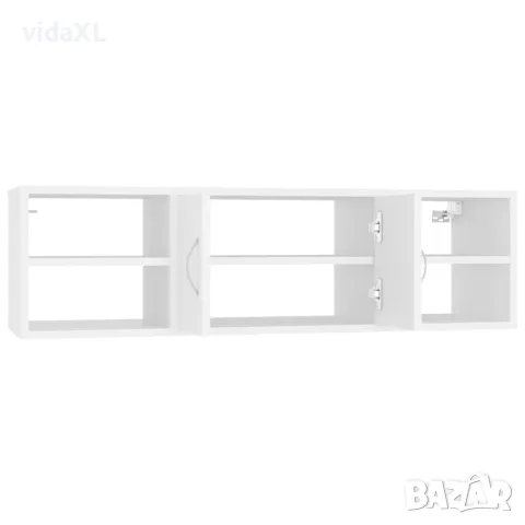 vidaXL Стенен рафт, бял, 102x30x29 см, инженерно дърво, снимка 5 - Етажерки - 56147821