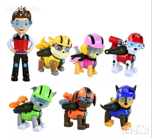 Голям комплект Фигурки Пес Патрул и Райдър Paw Patrol кученца с Райдър, снимка 2 - Фигурки - 49748785
