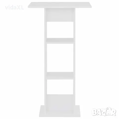 vidaXL Бар маса, бяла, 60x60x110 см（SKU: 280205）, снимка 2 - Шкафове - 56063264