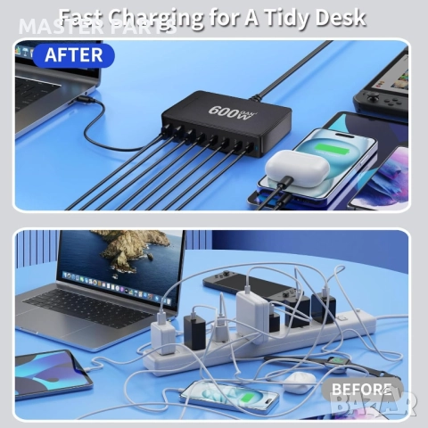 GaN3 600W Станция PD 3.1 Най-новата GaN Технология за Бързо Зареждане, снимка 9 - Резервни части за телефони - 52585149