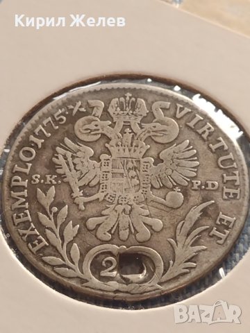 Сребърна монета 20 кройцера 1775г. Кремниц Римска империя , снимка 10 - Нумизматика и бонистика - 42871577