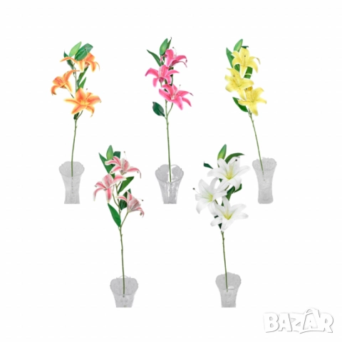 Изкуствени стръкове с лилии, снимка 7 - Други стоки за дома - 52137666