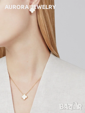 Van Cleef & Arpels VCA Rose Gold Mother of Pearl Vintage Alhambra Clover Дамско Колие, снимка 10 - Колиета, медальони, синджири - 54167155