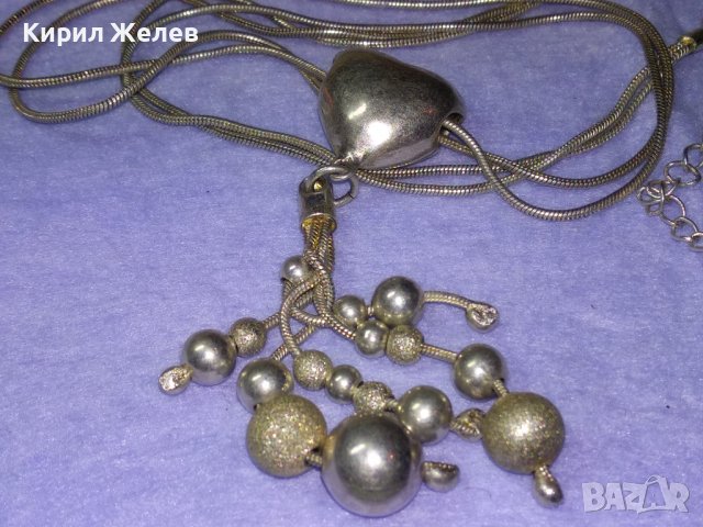 КРАСИВО ПОСРЕБРЕНО ФЕШЪН АРТ НЕЖНО КОЛИЕ от НЕРЪЖДАЕМА БЛАГОРОДНА СТОМАНА с ТОПЧЕТА и СЪРЧИЦЕ 40518, снимка 13 - Колиета, медальони, синджири - 42640223