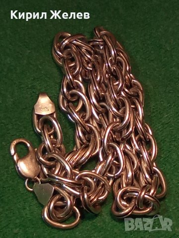 МЕГА КРАСИВ ВИНТИДЖ СТАР СРЕБЪРЕН ЛАНЕЦ СРЕБРО 925 РЕТРО АРТ ПЛЕТКА РЪЧНА МАЙСТОРСКА ИЗРАБОТКА 25976, снимка 4 - Колиета, медальони, синджири - 35949877