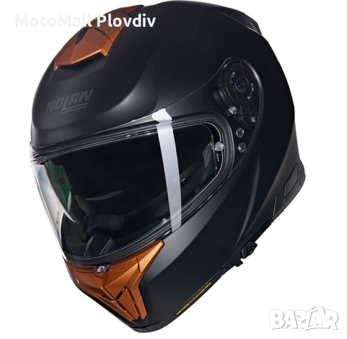 Каска Nolan N80-8 Classico Nobile N-Com 311 Black Ocher – Мат ECE 22.06, снимка 3 - Аксесоари и консумативи - 51892256