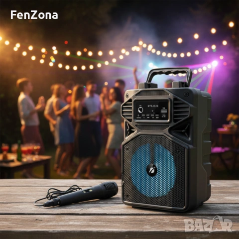 Караоке тонколона с Bluetooth KTS-1513 4“ и микрофон, снимка 9 - Тонколони - 54105375