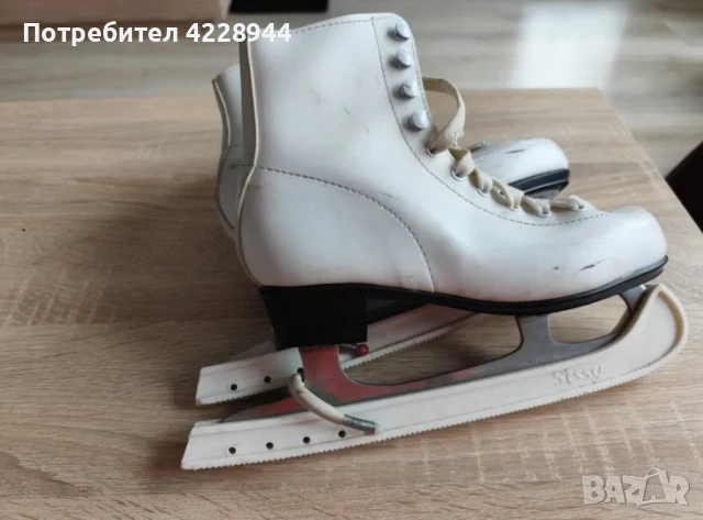 Дамски / детски Кънки за лед, естествена кожа, фигурно пързаляне номер 35, снимка 6 - Зимни спортове - 50778835