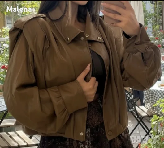 Жесток модел кожено яке, снимка 2 - Якета - 56070095