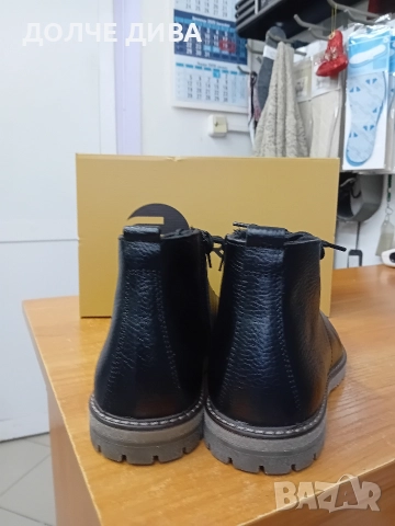 НАМАЛЕНИЕ мъжки боти м179 естествена черна кожа, снимка 4 - Мъжки боти - 52846863