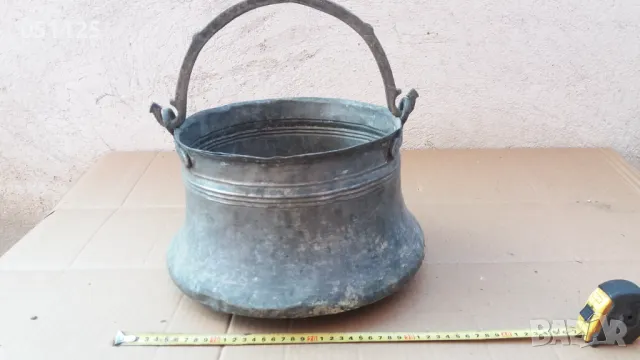 бакърен кован възрожденски бакър, котел, казан за курбани, снимка 2 - Антикварни и старинни предмети - 48524297