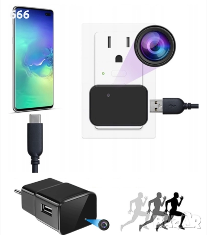 Шпионска камера USB зарядно, снимка 4 - Други - 52655796
