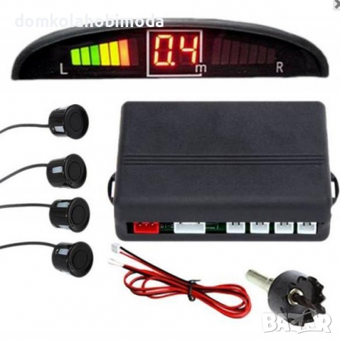 Парктроник за автомобил с аудио и визуално сигнализиране, Включено свредло за пробиване на бронята 