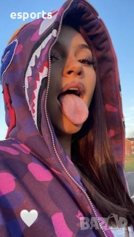 Блуза с качулка суичър суетшърт BAPE A Bathing Ape Purple Camo M L XL лилав, снимка 8 - Суичъри - 28017958