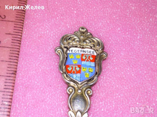 TEGERNSEE СТАРА НЕМСКА КОЛЕКЦИОНЕРСКА ЕМАЙЛИРАНА СРЕБЪРНА ЛЪЖИЧКА За КАФЕ СРЕБРО 800 REU ПРОБА 42997, снимка 14 - Колекции - 44376464