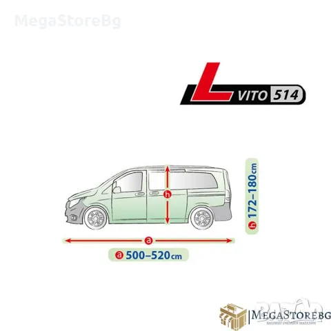Покривало за автомобил водоустойчиво Kegel серия Mobile размер L514 сиво за VITO, снимка 2 - Аксесоари и консумативи - 47350724