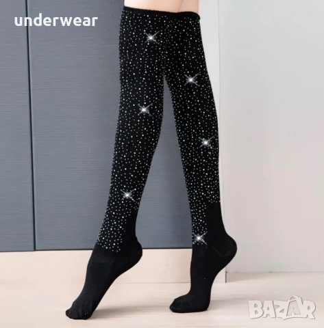 Чорапи 7/8 с камъчета, снимка 5 - Дамски чорапи - 53247500