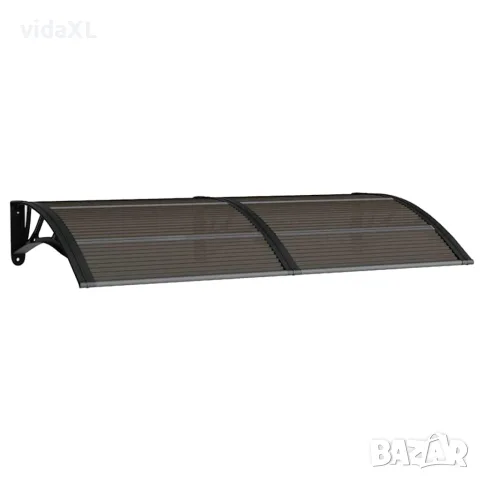 vidaXL Навес за врата, черен, 150x75 см, поликарбонат