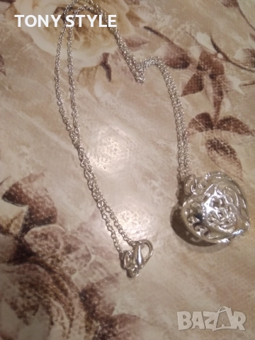 Ново Сребърно Дамско Колие Сърце , снимка 3 - Колиета, медальони, синджири - 51661093