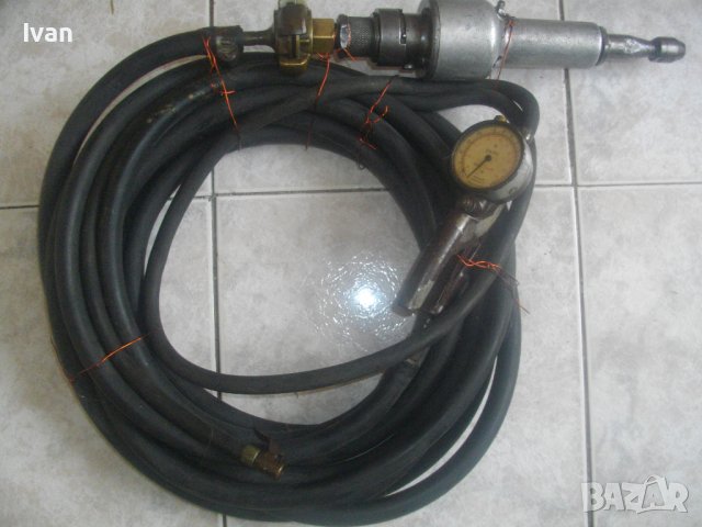 MICHELIN-MADE IN FRANCE-ф8мм-Пневматичен Профи Прав Шлайф/8м. Маркуч/Манометър, снимка 3 - Други инструменти - 37198581