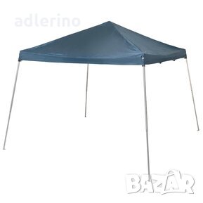 Сгъваем павилион, 3x3 m, син, изключително здрав полиестерен брезентов покрив 210 g / m², градинска 