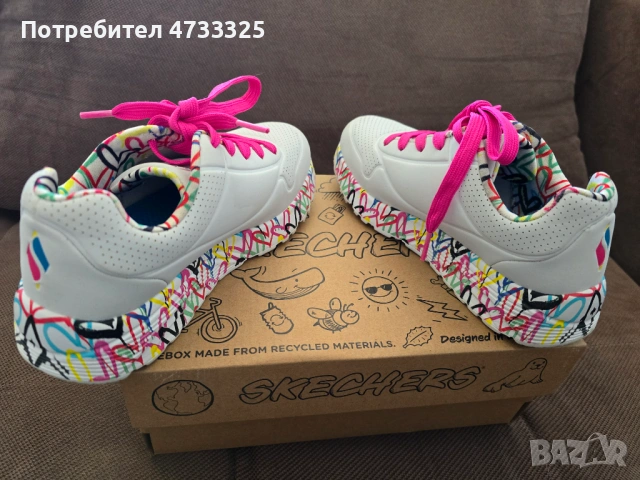 Оригинални Skechers x JGoldcrown: Uno Lite – Светещи цветове и сърца, №32, снимка 3 - Детски маратонки - 54133985