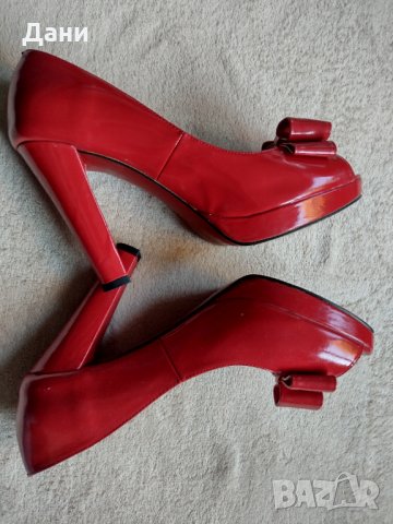 Дамски обувки на ток .Червен лак Honey GIRL, снимка 8 - Сандали - 34349282