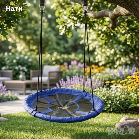 Градинска люлка - Щъркелово гнездо - цветове: синя, зелена, оранжева, жълто, снимка 2 - Детски люлки - 53912787
