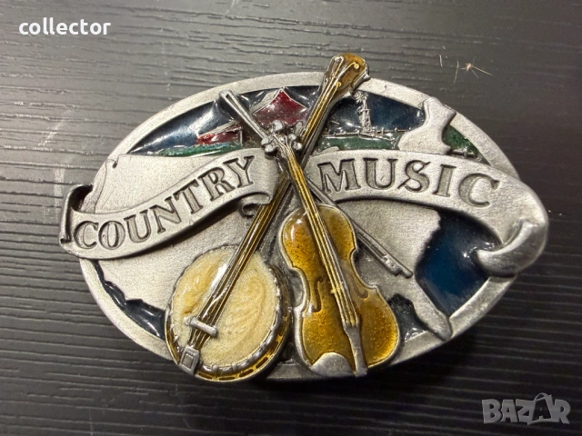 Винтидж катарама за колан посветена на кънтри музиката. №7990, снимка 9 - Антикварни и старинни предмети - 53934422