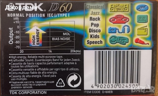 Аудио касети /аудио касета/ TDK D 60 normal, снимка 2 - Аудио касети - 33891427