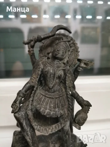 Бронзова фигура на богинята Кали, снимка 3 - Антикварни и старинни предмети - 51118977